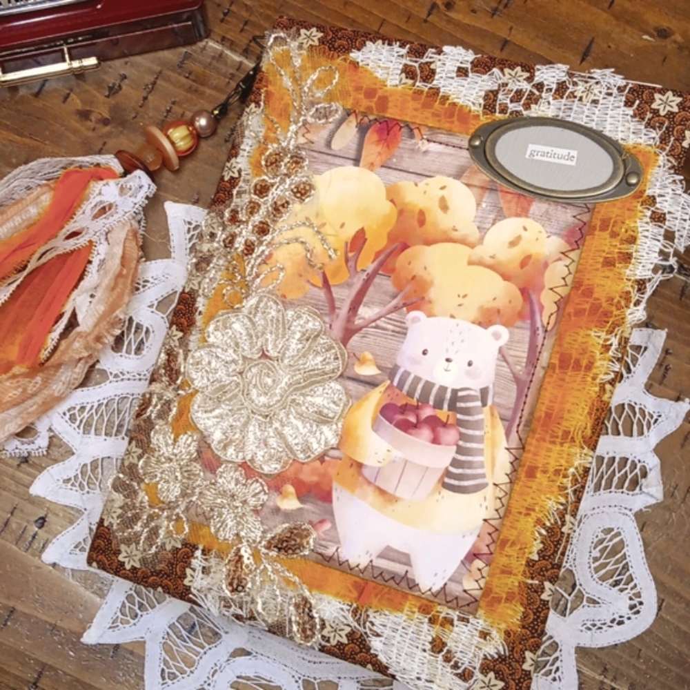 Gratitude Soft Plush Cover Fall Junk Journal